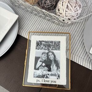 PS I Love You Brass Gold 4x6 Photo Picture Frame Standing Home Accent Belk